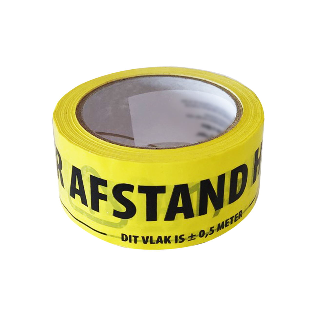 Vloertape Geel Afstand Houden 50mmx66m